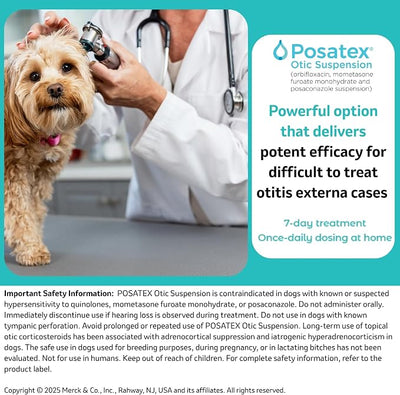 POSATEX Otic Suspension for Dogs, 7.5gm Bottle