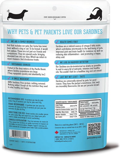 The Granville Island Pet Treatery Sardines for Dogs & Sardines for Cats (3.17 oz, Pack of 1) - Dehydrated Single Ingredient Dog Treats - All Natural Dog Treats, Grain Free – Dog Training Treats