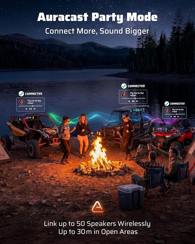 Ehaho 26 Inch UTV Sound Bar, IP66 Waterproof Bluetooth Golf Cart Sound Bar, ATV SoundBar with RGB Lighting, Amplified Powersports SXS SoundBar, UTV Speakers Compatible with Polaris RZR Can-Am