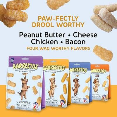 Barkeetos Cheese | Made with Real Himalayan Cheese | Protein Rich - Lactose Free - Gluten Free - Grain Free | USA Made | for All Breeds | 3 oz of Droolicious, Crunchy Goodness (Pack of 2)