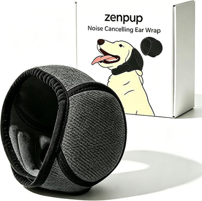Zenpup Noise Cancelling Ear Wrap for Dogs, Calming Muffs for Fireworks, Thunder, Grooming, Bathing and Swimming, Adjustable (Small)