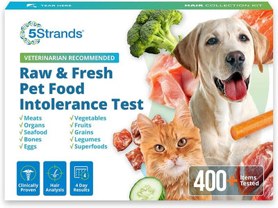 5Strands Raw & Fresh Pet Food Intolerance Test, at Home Gut Health Test for Dogs & Cats, 400+ Raw & Gently Cooked Fresh Food Items Tested, Accurate for All Ages & Breeds, Fast 4 Day Results
