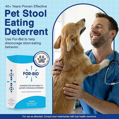 For-Bid Stool Eating Deterrent for Dogs & Cats – Vet-Recommended Coprophagia Deterrent for Dogs for 50+ Years – Effective, Pet Safe, Helps Reduce Odors & Won't Alter Food Taste – Made in The USA