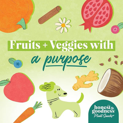 Honest to Goodness Plant Snacks Dog Treats, Enriched with Omega 3s & Postbiotics, 8oz Variety Pack, 6 Bags