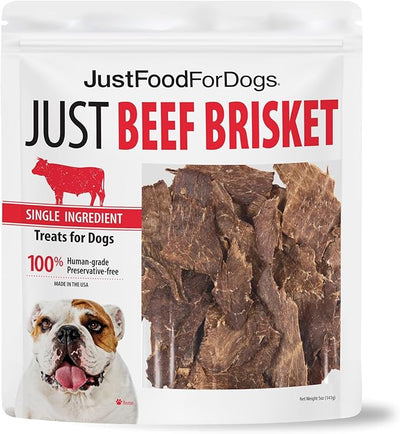 JustFoodForDogs Limited-Ingredient Beef Liver Healthy Dog Treats, Preservative-Free, Made in the USA, 5 oz