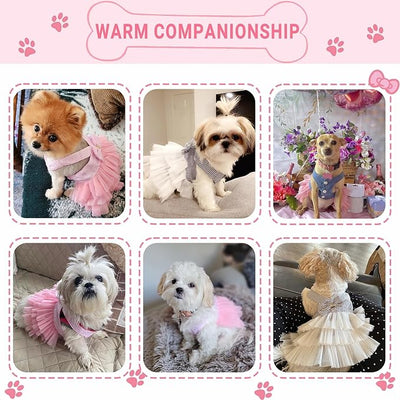 Dog Dresses, Fashion Pet Dog Clothes, Striped Mesh Puppy Dogs Princess Dresses (Pink/Blue/Denim(3pack), XX-Large)