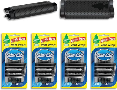LITTLE TREES Car Air Freshener | Vent Wrap Provides Long Lasting Scent, Invisibly Fresh | New Car Scent, 16 Air Fresheners