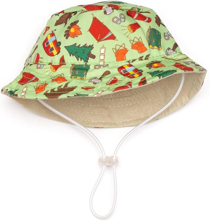 THE WORTHY DOG Happy Camper Hat for Dogs – Lightweight Pet Sun Hat with Adjustable Chin Strap, Soft Brim & Bright Colors - Green, Medium
