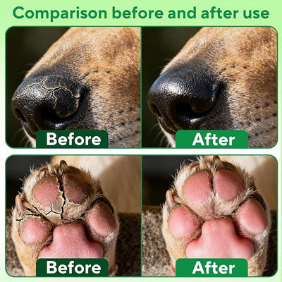 QYuekar Lick-Safe Dog Paw & Nose Balm, Dog Paw Wax Protector with Coconut Oil, Moisturizer Soother Dry Cracked Snout & Pads, All-Natural Nose Butter & Cream for Horse Hoof, Cat Petts Care, 2.8oz/80g