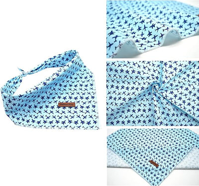 Lionheart Glory Soft Dog Scarf, Blue Square Adjustable Bandana for Small to Large Dogs, 1 Pack