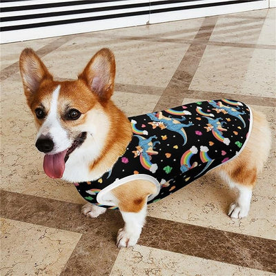 Versatile Soft Sleeveless Dog Cat Shirt Funny Corgi Dinosaur, Breathable Pet Clothes for Daily Wear Holiday Decor, XX-Large