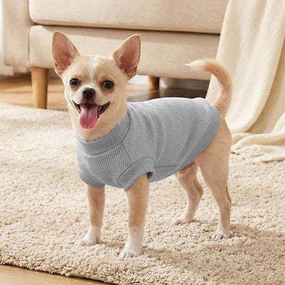 1 Pack Dog Shirt for Small Supplies Functional Waffle Dog Clothes Warm Soft Sweatshirt Outfit for Dogs Cats Pet Apparel