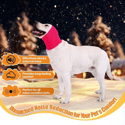 Dog Calming Band Cat and Dog Anxiety Relief Cover,Double Layer Thickened Pet Ears Elastic Neck Band Noise Cancelling Ear Muffs for Anxiety Relief/Noise Protection,Grooming,Thunder,Fireworks
