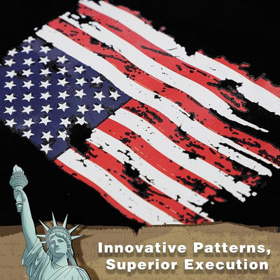 American Battle Damaged Flag Inspired Cotton Dog Vest: Perfect Dog Shirt, Ideal Tank Top for Everyday Wear, Independence Day Celebrations Crafted Materials for a Cute and Stylish Look Black USA 4XL