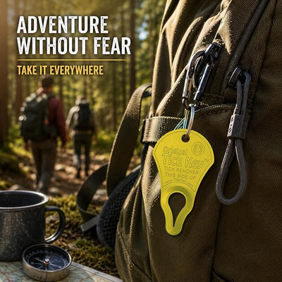 The Original Tick Key - Tick Detaching Device - Portable, Safe and Highly Effective Tick Detaching Tool (Yellow)