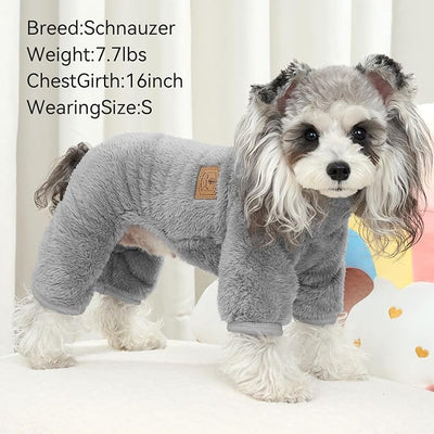 XPUDAC 3 Pack Dog Sweater, Dog Winter Clothes for Small Medium Dogs Girl Boys Fleece Pet Pajamas for Winter Christmas-S（Blue,Navy,Grey
