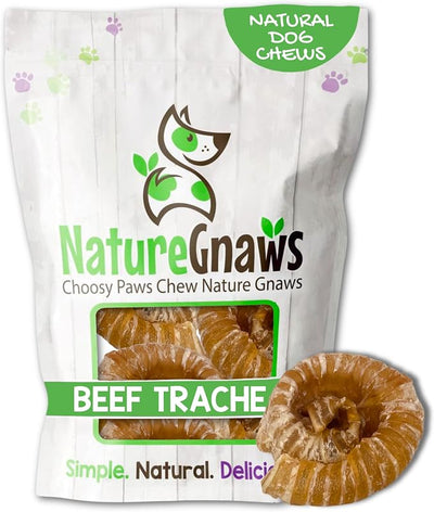 Nature Gnaws Beef Trachea Balls (5 Count) - Naturally Crunchy Dog Chews | Single Ingredient, Long Lasting,Rawhide Free