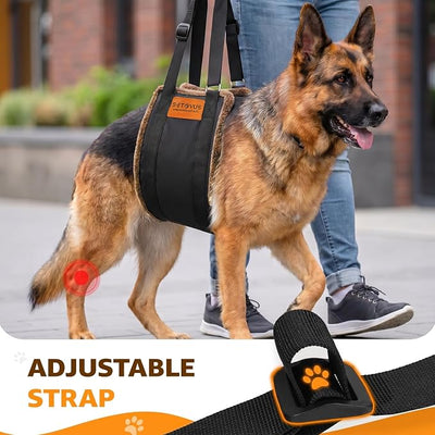 Dog Sling for Back Legs, Dog Lift Harness, Magic Tape Dog Sling for Large Dogs Hind Leg Support, Elderly Dog Lifter, Assist Canie Hip Arthritis K9 Cruciate Ligament Rehabilitation (Brown, Extra Large)