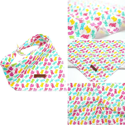 Lionheart glory Easter Dog Bandana Dog Kerchief 1 Pack Washable Soft Comfortable Dog Scarf, Square Adjustable Girl or Boy Easter Eggs Bunnies Dog Bandanas for Small Dogs Puppy