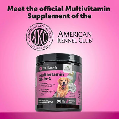 Senior Dog Multivitamin Supplement for Aging Dogs - Hip & Joint Stiffness, Eye Health, Brain & Heart Care - Older Dog Vitamins with Glucosamine & Probiotics - Immune Support & Vitality (Duck, 90 Ct)