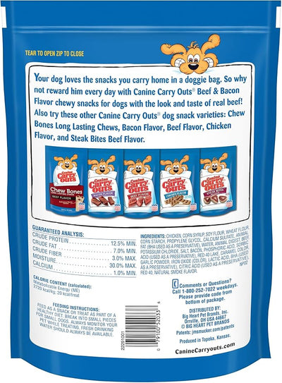 Canine Carry Outs Dog Treats, Beef & Bacon Flavor, 22.5 Ounce (Pack of 4)