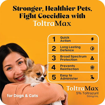 Toltrazuril 5.0% for Horses, Dogs, Cats, 120mL/4 Ounce, for Non-Food Chain Animals