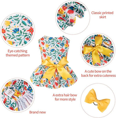 CuteBone Dog Mesh Dress Puppy Sundress Pet Outfit Summer Fashion for Small Dogs Girl Cat Clothes