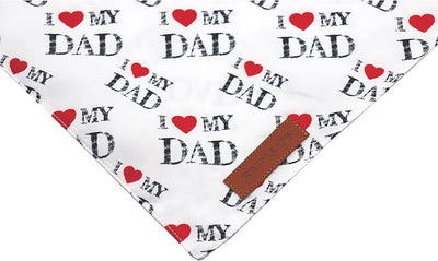 Realeaf Fathers Day Dog Bandanas 2 Pack, Reversible I Love My Dad Pet Scarf for Boy and Girl, Premium Durable Fabric, Bandana for Small Medium Large and Extra Large Dogs (X-Large)