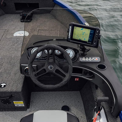 RAM MOUNTS Marine Electronics Mount, C Size 1.5" Ball with Short Arm, Drill-Down Mount for Fish Finders & Chartplotters, 6.25" x 2" Plate RAM-111U-B