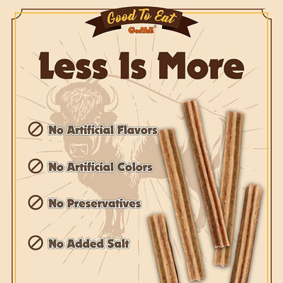 Gootoe Natural Buffalo Dog Treats, Stick (Large), 8 oz | Low-fat chews for training rewards, limited ingredient, for medium dogs