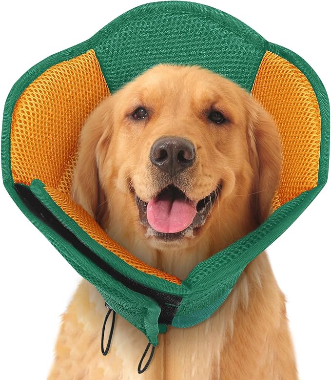 Dog Cones for Large Dogs, Soft Pet Cone Stop Licking After Surgery, Adjustable Pet E-Collar Alternative for Wound Healing, Pine Green X-Large