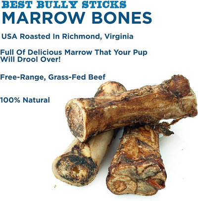 Best Bully Sticks Marrow Bones for Dogs - 8 Count (Pack of 1) - USA Packed, Healthy Snack, Grass-Fed Beef, Long-Lasting - Large Breeds