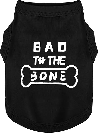 Discover Cozy Cotton Canine Wear: Soft, Lightweight, and Breathable Dog Shirt Vest with Eye-Catching Graphics(Bad to The Bone), Keeping Your Furry Friend Warm and Comfy! Black 4XL
