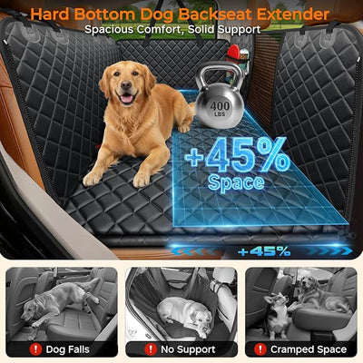 URPOWER Dog Car Seat Cover for Pets 100% Waterproof Seat Cover Hammock 600D Heavy Duty Scratch Proof Nonslip Durable Soft Back Seat Covers for Full Size Trucks