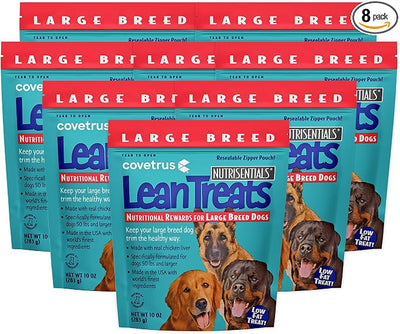 Covetrus Nutrisential Lean Treats for Large Dogs - Soft Dog Treats for Large Dogs - Nutritional Low Fat Bite Size - Chicken Flavor - 10oz - 8 Pack