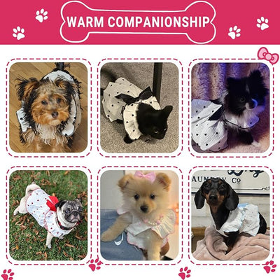 TAPBULL Dog Dresses, Fashionable Pet Dog Clothes with Heart Design, Cute Cat Birthday Dress Outfit (Pink/Red/Blue/Purple/Black 5-Pack), XX-Large