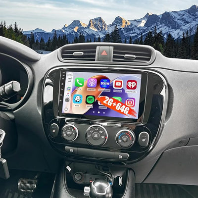 Hikity 2+64GB for Kia Soul 2014 2015 2016 2017 (Manual A/C) Android Car Stereo Wireless Carplay Android Auto 9 Inch Touchscreen Car Radio GPS Navigation WiFi Bluetooth FM EQ+Backup Camera