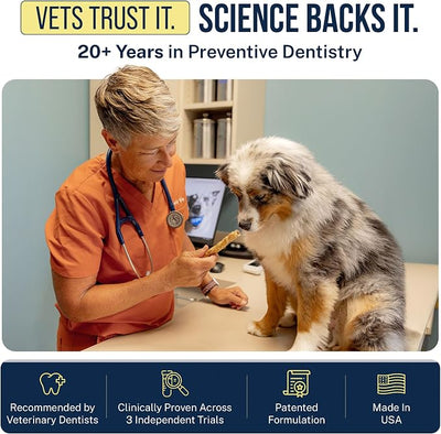 Tartar Shield® Soft Rawhide Dental Chews for Large Dogs | VOHC Accepted | Reduces Tartar, Controls Plaque & Freshens Breath | Vet Recommended | Bacon Flavor | USA Made | 8 Count