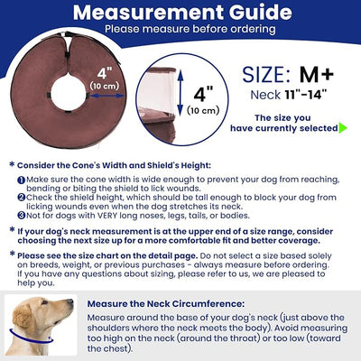 BARKLESS Dog Cone, Inflatable Dog Cone After Surgery for Small Medium Breeds, Soft Surgery Collar with Enhanced Anti-Licking Guard Shield for Pets, Patented Protective Donut Collar