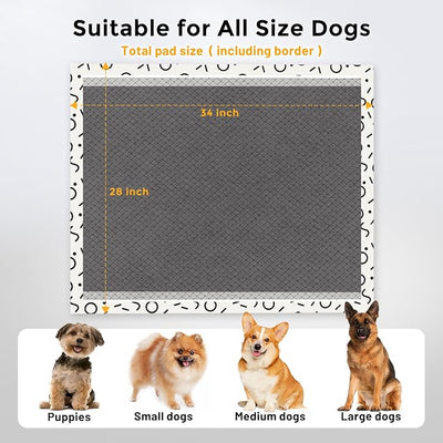 ZOMISIA Charcoal Puppy Pee Pads for Dogs Extra Large, 28"x34" 50 Counts + 1 Extra Health Monitoring Pad - XL Dog Potty Training Pads Disposable, Odor-Control, Super Absorbent & Leak-Proof