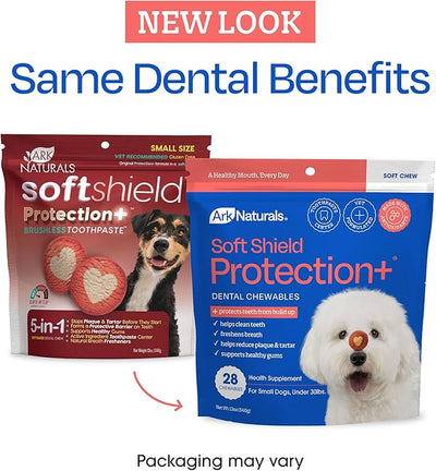 Ark Naturals Soft Shield Brushless Toothpaste – Small Breeds, 12oz Bag – Soft-Baked Dog Dental Chew with Toothpaste Center – Prevent Plaque & Tartar and Freshen Breath with Dental Chews for Dogs