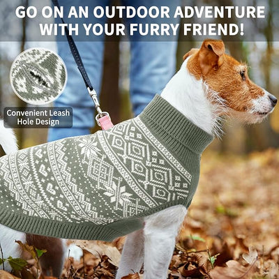 HOMIMP Dog Sweater Argyle - Warm Sweater Winter Clothes Puppy Soft Coat, Ugly Dog Sweater for Small Medium and Large Dogs, Pet Clothing Boy Girl, Grey ML
