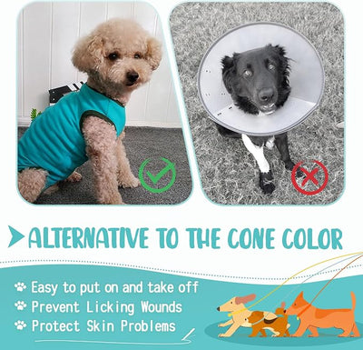 Dog's Recovery Suit Post Surgery Shirt for Puppy, Small Dog Surgical Recovery Suit for Female Male Dogs, Dog Onesie Protect Surgical Wound(Blue-xs)