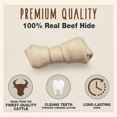 Cadet Premium Grade Beef Hide for Dogs, Rawhide Long Lasting Dog Chews, Chips, Curls & Rolls for Small/Medium/Large Dogs (Pack of 2)