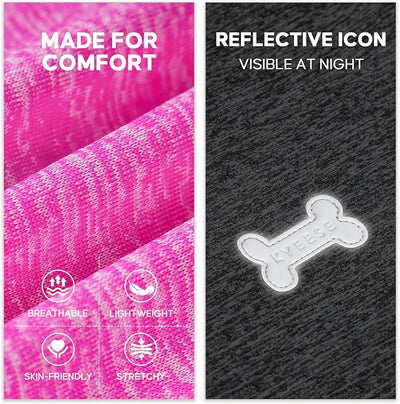 KYEESE 2Pack Dog Shirt, Lightweight Sun Protection Sleeveless Dog T Shirts for Large Dogs Girl, Breathable Pet Reflective Tank Top Summer Dogs Clothes for Outdoor Walking, Grey+Hotpink, 3XL