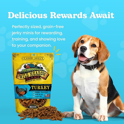 Classic Turkey Minis, Soft Jerky Training Treats for Dogs, Grain Free, All Natural & Perfectly Sized for Training & Rewards, 3.5oz