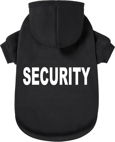 Security Dog Hoodie - Soft & Warm Dog Sweater with Leash Hole Design for Dog Cat,Dog Clothes Pullover Hoodies for Christmas, Holidays and Daily Wear (Black (Security), XX-Large)