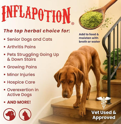 Glacier Peak Holistics Inflapotion - Natural Herbal Anti-Inflammatory for Dogs & Cats, Organic Remedy for Arthritis, Inflammation, Hip & Joint Pain, Mobility & Wellness - 3oz (90 Servings)