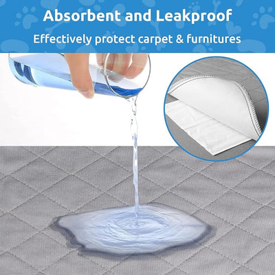 Washable Reusable Dog Pee Pads, 34"x52" (2 Pack) Absorbent & Waterproof Puppy Training Pad for Crate, Playpen & Carpet, Large Potty Pads for Dogs, Cats & Small Pets