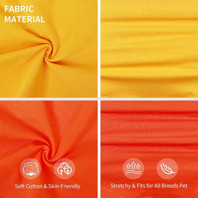 Koneseve Dog Shirts Breathable Cotton Dog Clothes Stretchy T-Shirt for Small Medium Large Dogs Cat Shirt Soft Puppy Outfit Kitten Apparel Pet Pullover Tee Blank Sweatshirt 2-Pack Yellow & Orange 5XL